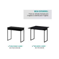 Mesa para Cozinha Dobrável 1590 c/ 2 Banquetas Preto - Carraro - 5