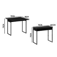 Mesa para Cozinha Dobrável 1590 c/ 2 Banquetas Preto - Carraro - 7