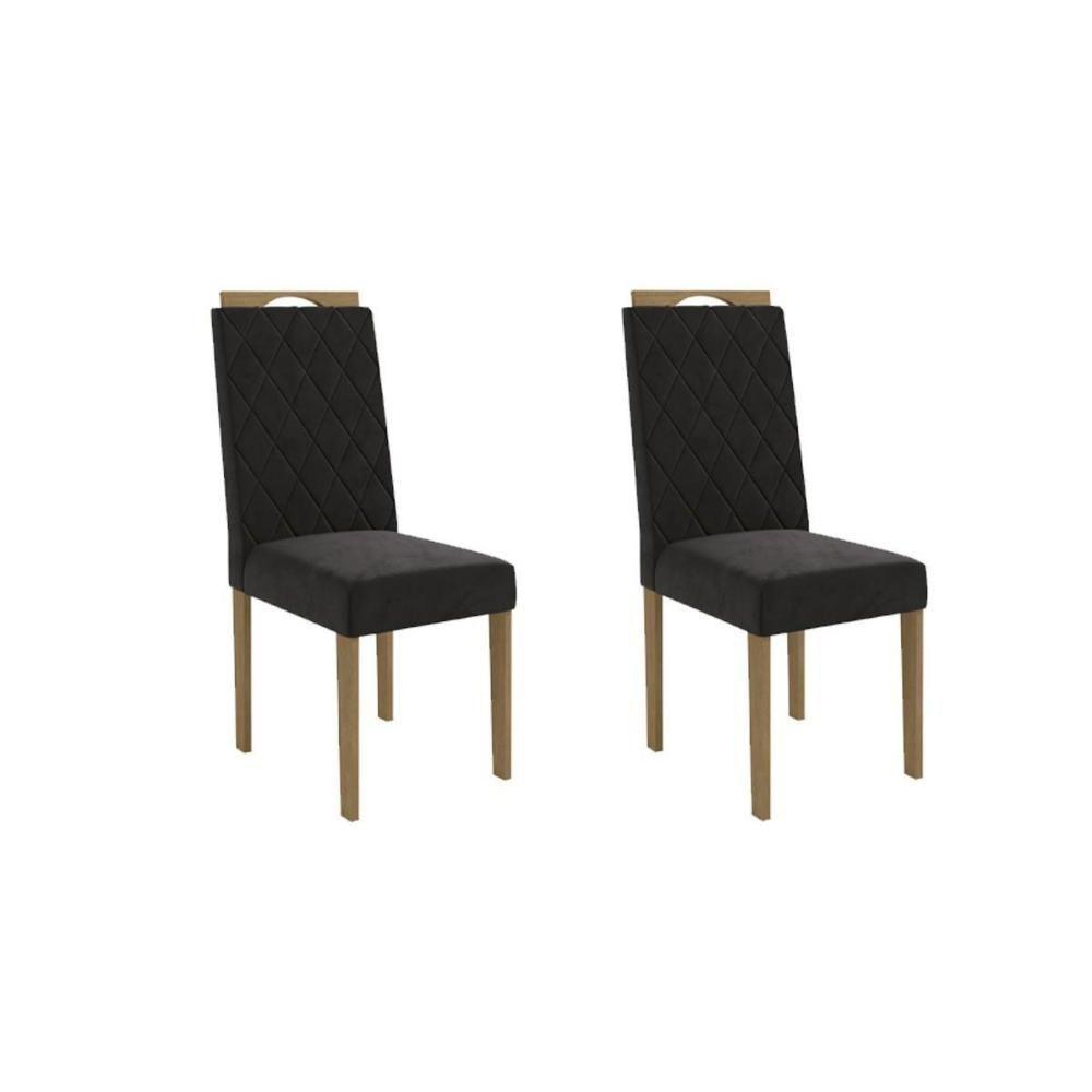 Kit 2 Cadeiras Sala Jantar 2cad152 2 Un Freijo - Assento-encosto Linho Cinza A018 - Kappesberg - 2