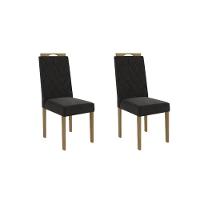 Kit 2 Cadeiras Sala Jantar 2cad152 2 Un Freijo - Assento-encosto Linho Cinza A018 - Kappesberg - 2