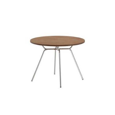 Mesa para Cozinha 1588 Aço c/Tampo Madeirado 100cm Freijo c/ Prata - Carraro