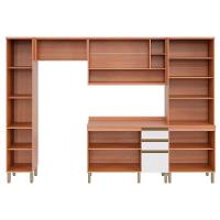 Cozinha Modulada Completa Thela Macadâmia 5 Peças (2Aéreos+1Balcão+2Paneleiros) CZC19 Freijo/Branco - Telasul