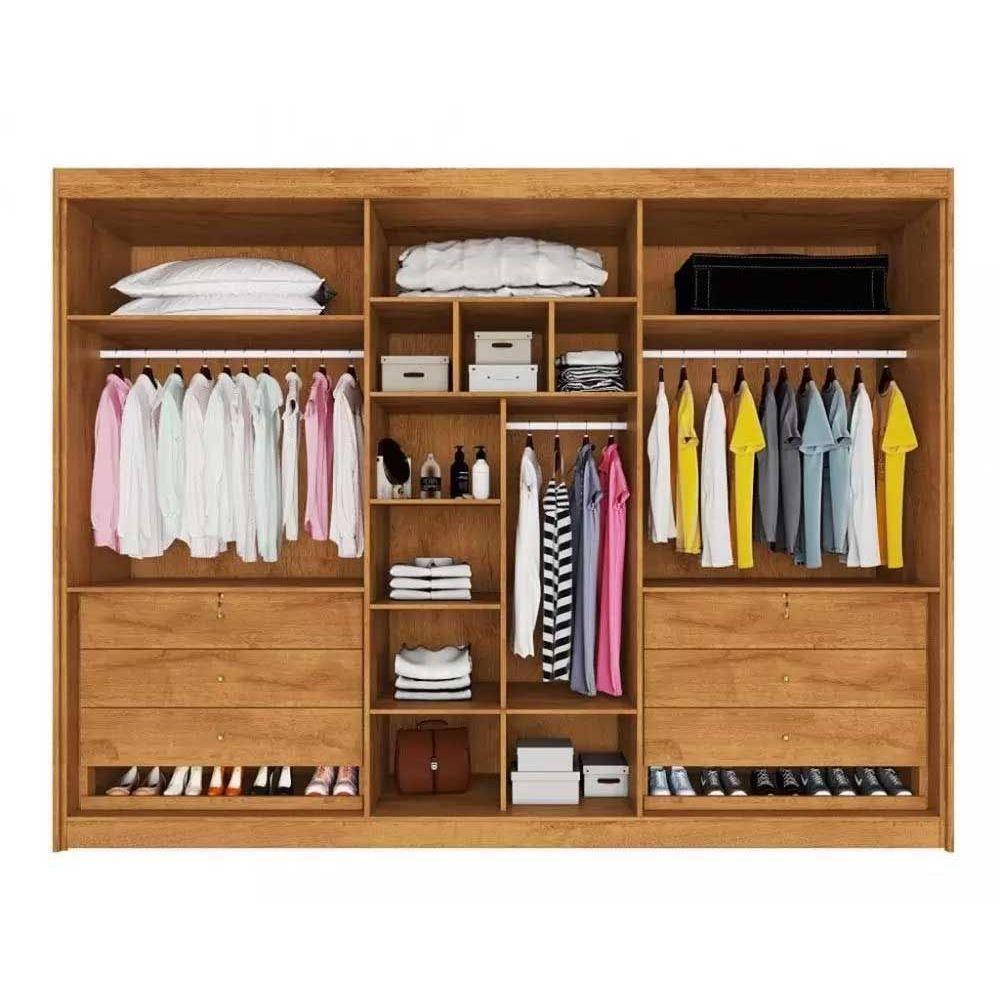 Guarda Roupa 6 Portas c/ 2 Ripadas e 6 Gavetas Potente Braúna - Europa - 2