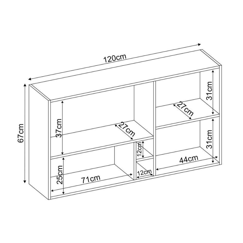 Armário Aéreo Cozinha Modulado Firenze Nicho 2 Portas 120cm Avena/Grafito - Demóbile - 3