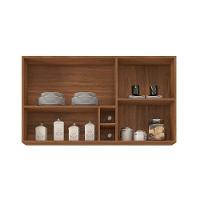 Armário Aéreo Cozinha Modulado Firenze Nicho 2 Portas 120cm Avena/Grafito - Demóbile