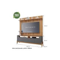 Estante p/Sala até 70 Pol Moema Ripado c/Pés 180x197cm Off White/Nature - Permóbili - 4