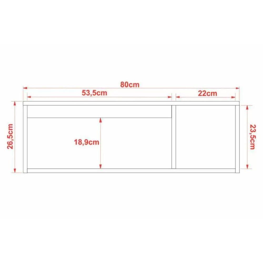 Bancada de Banheiro Suspenso BN3601 1 Porta cor Branco - Tecno Mobili - 3