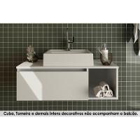 Bancada de Banheiro Suspenso BN3601 1 Porta cor Branco - Tecno Mobili - 1