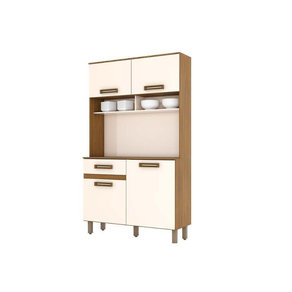 Cozinha Modulada Henn Briz Perla Briz C-4 Portas E 1 Gaveta 105x38x180cm Nature-off White-henn - 2