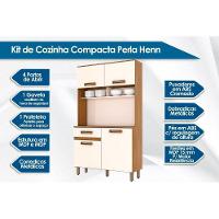 Cozinha Modulada Henn Briz Perla Briz C-4 Portas E 1 Gaveta 105x38x180cm Nature-off White-henn - 3