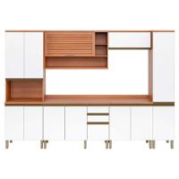 Cozinha Modulada Telasul Thela Macadâmia Thela Macadâmia 6 Peças (2Aéreos+2Balcões+1Paneleiro) CZC26 Freijo/Branco-Telasul - 7