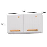 Armário de Geladeira p/ Cozinha Aéreo Diamante Aço c/2 Portas 70cm Branco - Telasul - 5