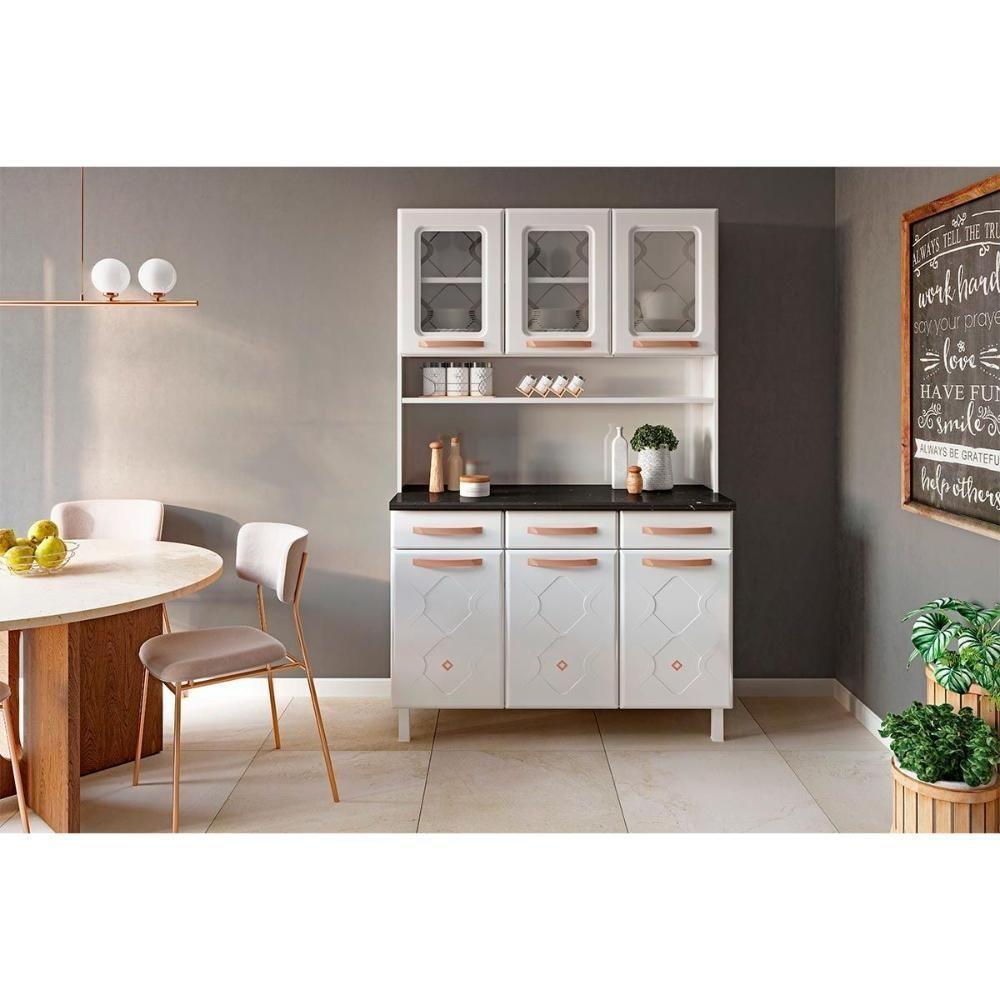 Cozinha Modulada Telasul Mirage New Kit Aço 6 Portas e 3 Gavetas 120cm Branco-Telasul - 3