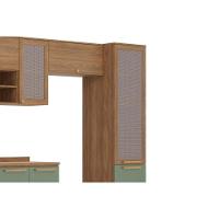 Cozinha Completa Botanic 8 Peças (3 Armários + 2 Balcões + 2 Paneleiros + 1 Complemento) M651 Nogueira/Verde Oliva - Kappesberg - 6