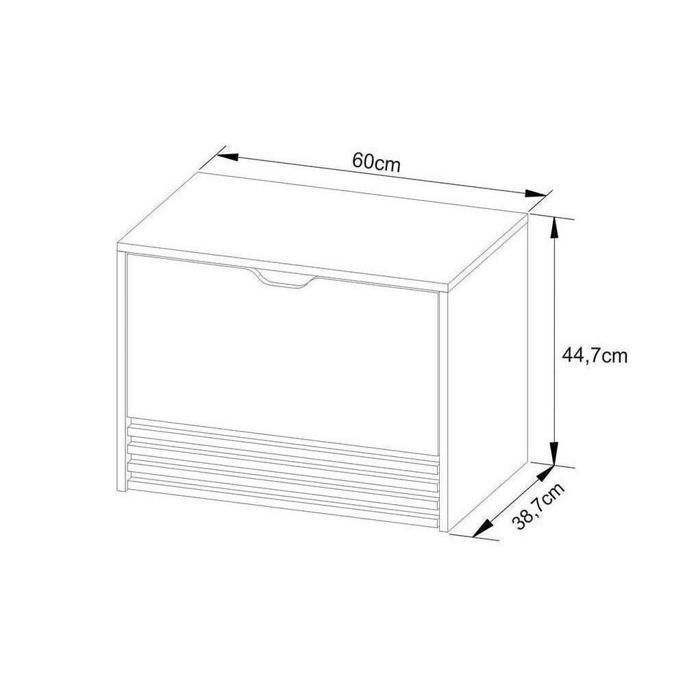 Conjunto De Banheiro Armário C- Espelho Bn3608 E Balcão Suspenso Bn3613 S- Cuba Pia 60cm Cor Amendoa-marmore Branco - Tecno Mobili - 2