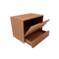 Conjunto De Banheiro Armário C- Espelho Bn3608 E Balcão Suspenso Bn3613 S- Cuba Pia 60cm Cor Amendoa-marmore Branco - Tecno Mobili