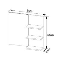 Conjunto De Banheiro Armário C- Espelho Bn3608 E Balcão Suspenso Bn3613 S- Cuba Pia 60cm Cor Amendoa-marmore Branco - Tecno Mobili - 5