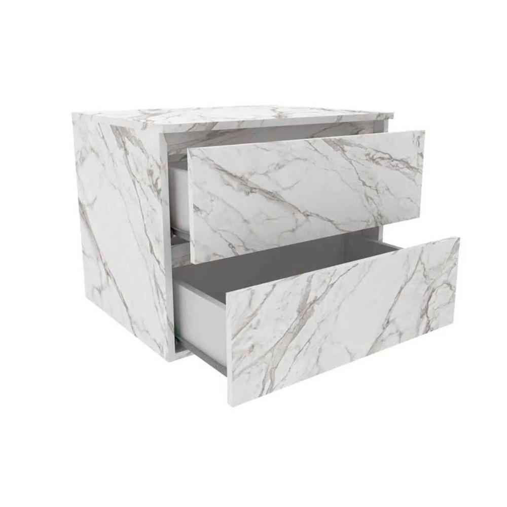 Conjunto De Banheiro Balcão Suspenso Bn3607 C- Cuba Pia Bn3600 60cm Cor Branco - Tecno Mobili - 2