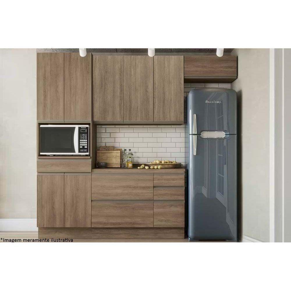 Cozinha Completa Maxxi 5 Peças (2 Armários + 1 Balcão + 1 Paneleiro + 1 Complemento) C5P28 Nogal - Kappesberg - 1