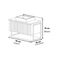 Balcão P- Banheiro Suspenso Frisê Havaí Ripado 1pta C-cuba E Tampo Vidro 80 Cm Pistache Mgm - 5