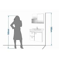 Balcão p/ Banheiro Suspenso Hortência Isa 1Pta e 2Gavs +Armário Espelheira +Bancada Pia 55cm cor Branco - MGM - 4