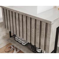 Conjunto De Banheiro Suspenso Frisê Havaí Ripado 1pta Basculante C-cuba E Tampo Vidro 80 Cm Cor Pistache - Mgm - 2