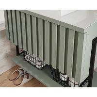 Balcão P- Banheiro Suspenso Frisê Havaí Ripado 1pta C-cuba E Tampo Vidro 60 Cm Pistache Mgm - 3