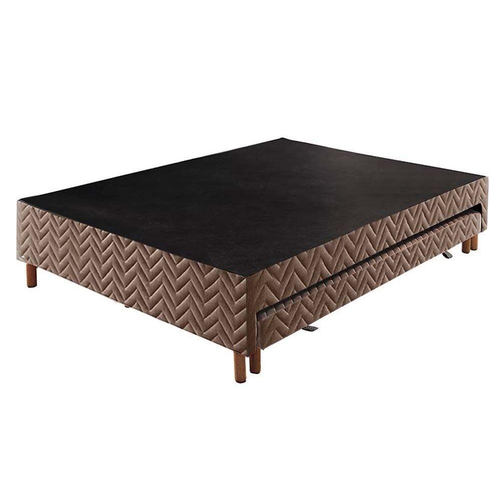 Cama Box Base c/Auxiliar Universal Casal Sommier Rústico Brown (138x188x30) - Paropas - 3