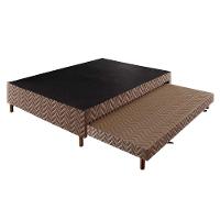 Cama Box Base c/Auxiliar Universal Casal Sommier Rústico Brown (138x188x30) - Paropas - 1