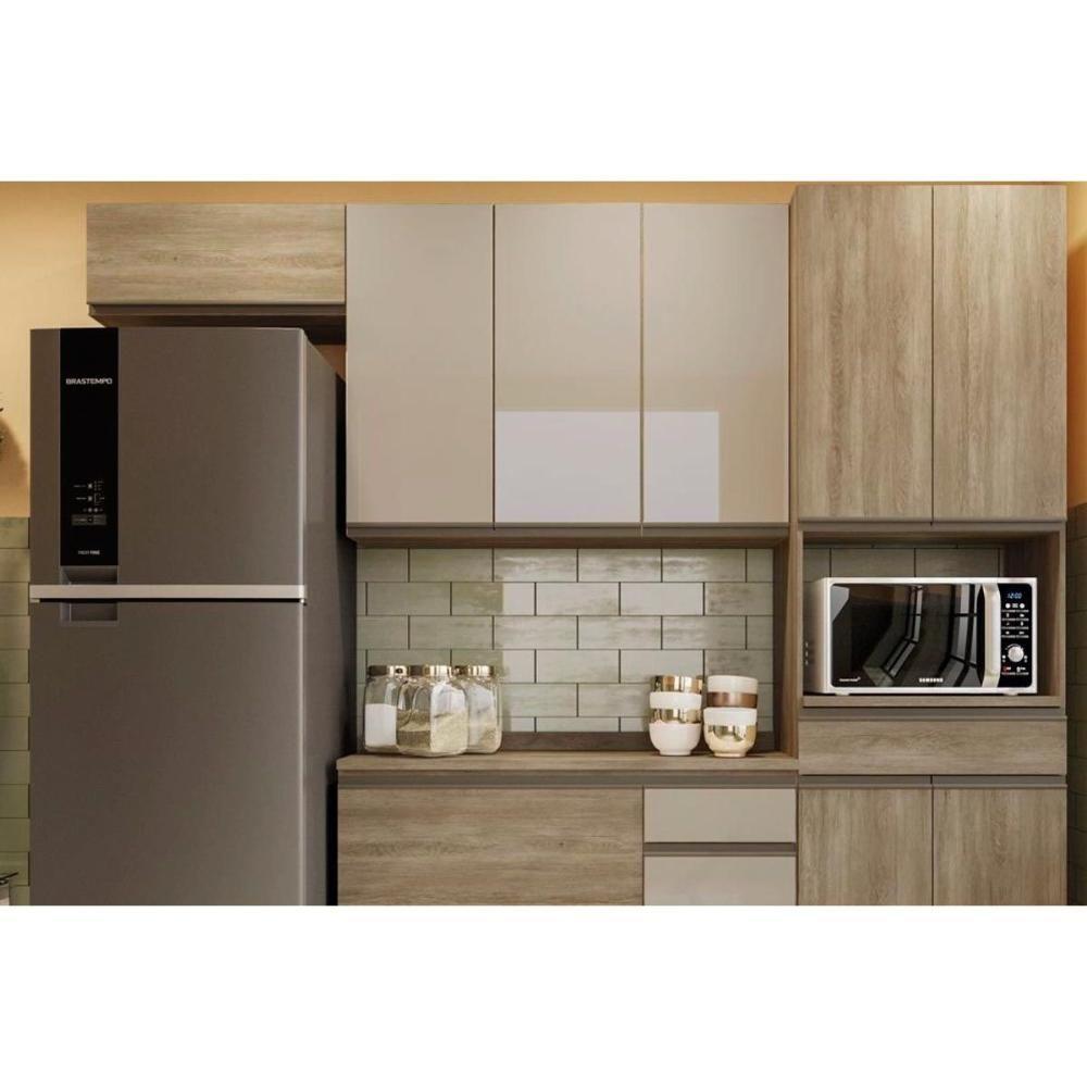 Paneleiro de Cozinha Maxxi G751 c/ 4 Portas e 1 Gaveta 70cm Nogal - Kappesberg - 3