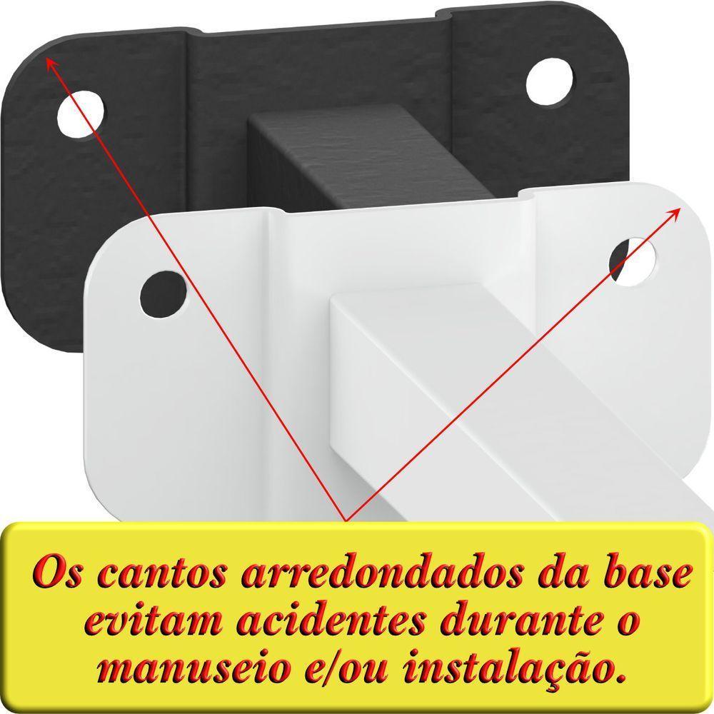 12 Suportes Refletor Base Reta Braço 50 Cm 12 Cjts - Preto - 3