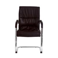 Cadeira Escritório Interlocutor Big Fixa Marrom Base Cromada - 5