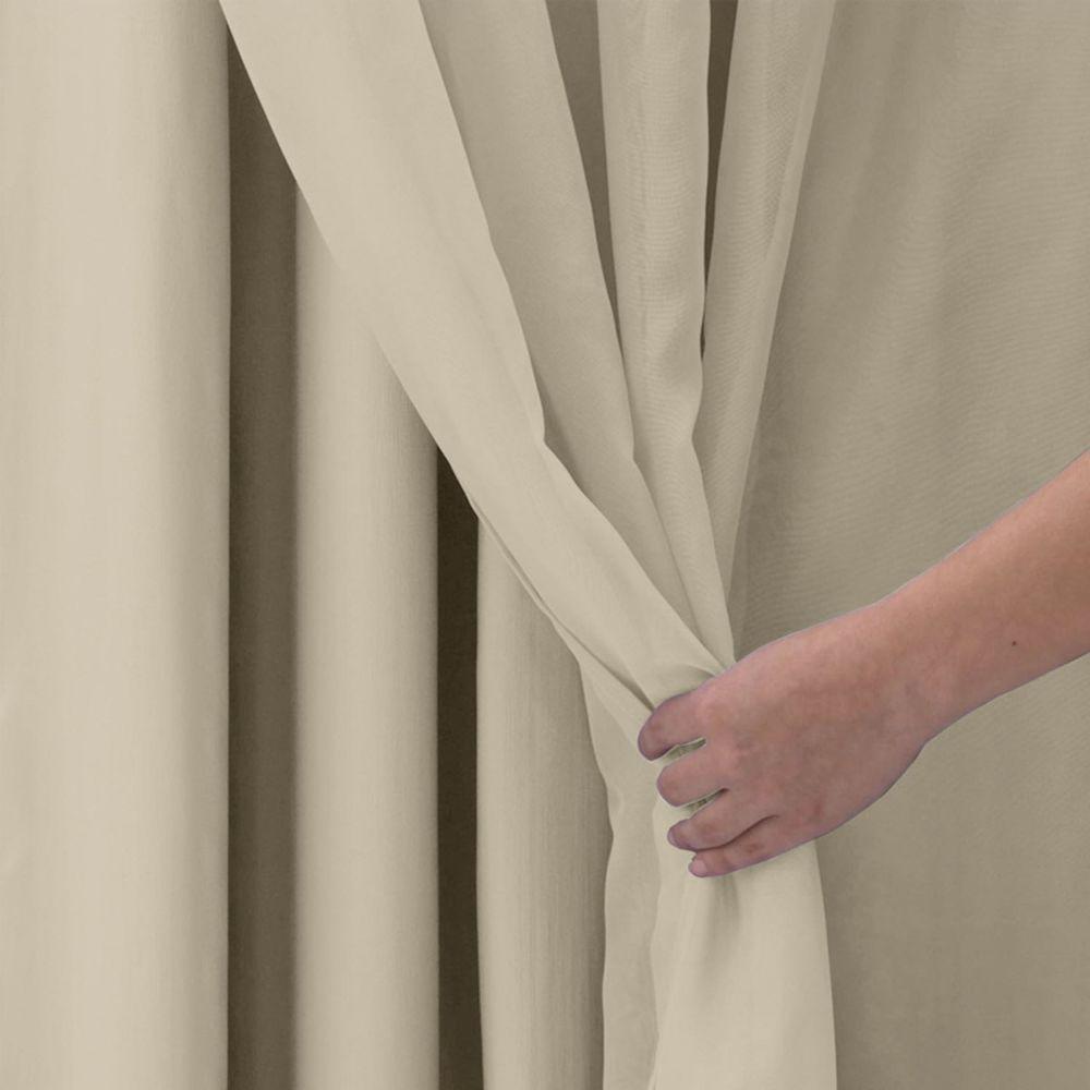 Cortina 3,00x2,50 Sala Quarto Cozinha Voil Blackout Tecido Cor:pérola - 6