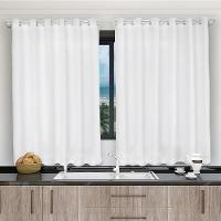 Cortina 2,80x1,20 Sala Quarto Cozinha Voil Microfibra Cor:branco - 1