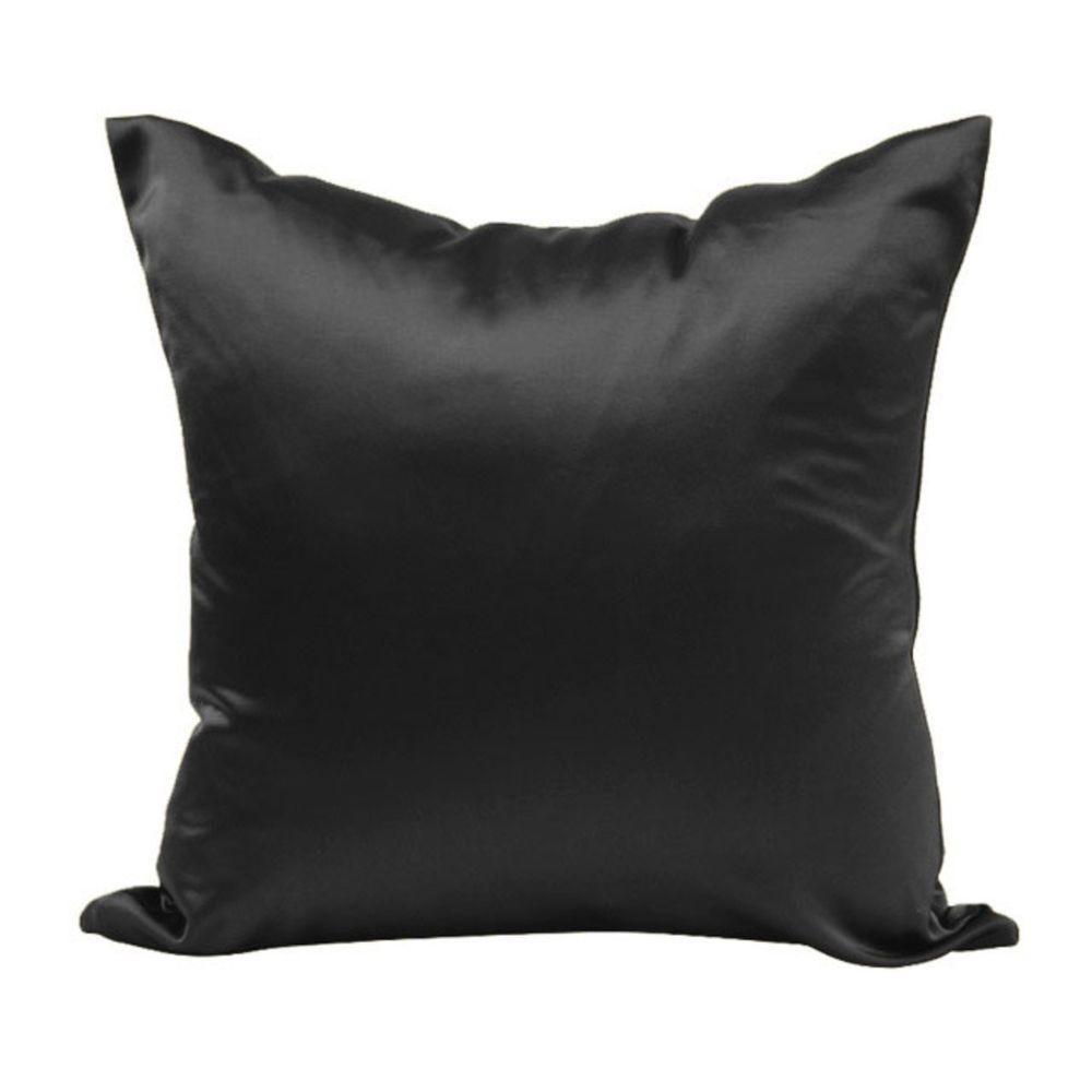 Capa Almofada Sala Quarto Cozinha 40x40 Cetim Zíper 02 Un Cor:preto - 2