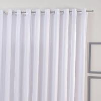 Cortina 2,80x1,80 Sala Quarto Cozinha Varão Voil Microfibra Cor:branco - 4