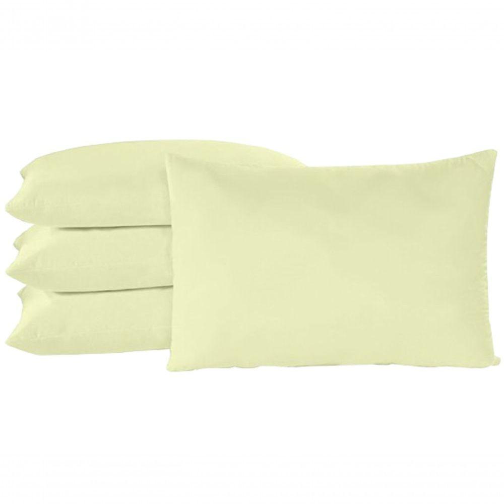 Fronha Travesseiro Quarto Sala Algodão Percal 150 Fios 02 Un Cor:palha - 1