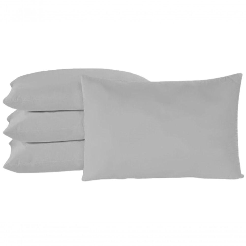 Fronha Travesseiro Quarto Sala Algodão Percal 150 Fios 02 Un Cor:cinza - 1