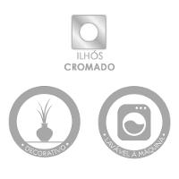 Cortina 4,00x2,30 Sala Quarto Cozinha Varão Tecido Jacquard Cor: Preto. - 5