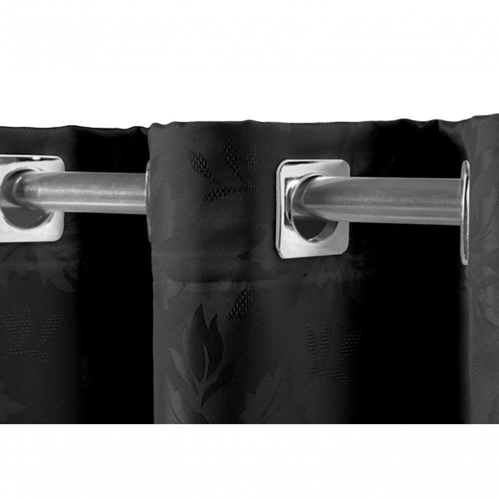 Cortina 3,00x2,30 Sala Quarto Cozinha Varão Tecido Jacquard Cor:pérola - 4