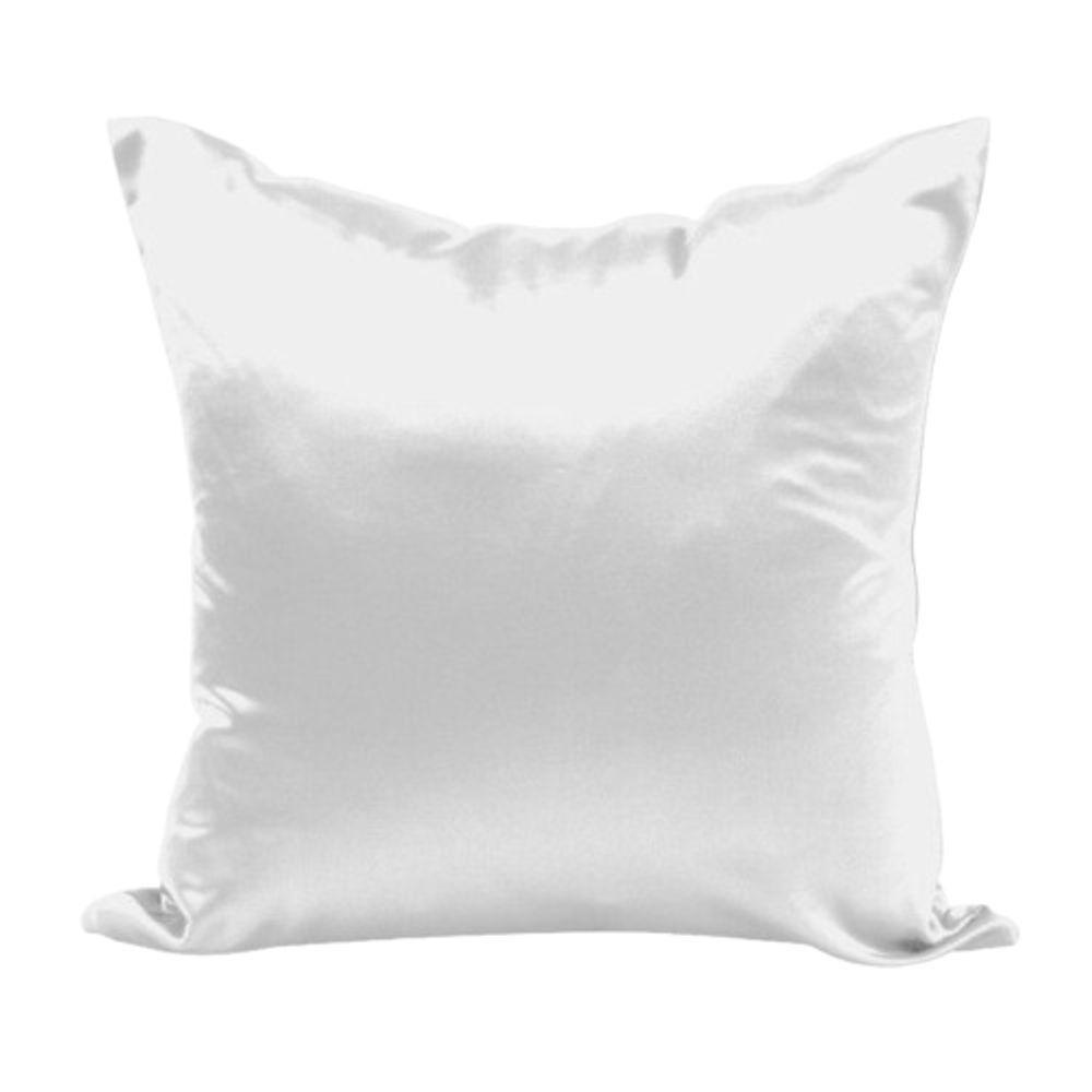 Capa Almofada Sala Quarto Cozinha 40x40 Cetim Zíper 02 Un Cor: Branca - 1