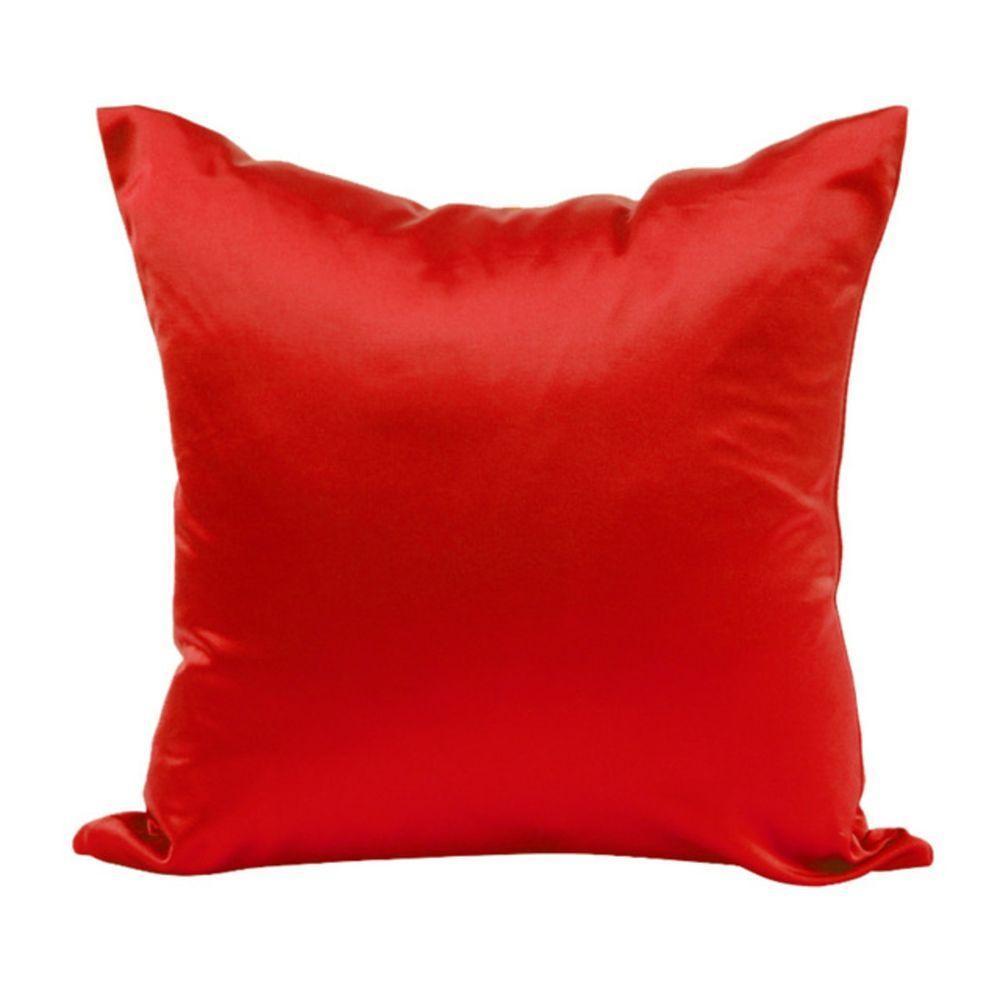 Capa Almofada Sala Quarto Cozinha 40x40 Cetim Zíper 02 Un Cor:vermelha - 2
