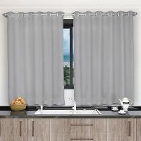 Cortina 2,80x1,20 Sala Quarto Cozinha Voil Microfibra Cor: Cinza. - 1