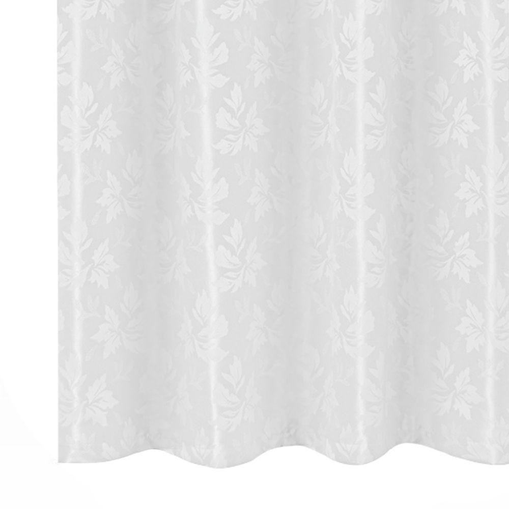 Cortina 5,00x2,50 Sala Quarto Cozinha Varão Tecido Jacquard Cor:branco - 8