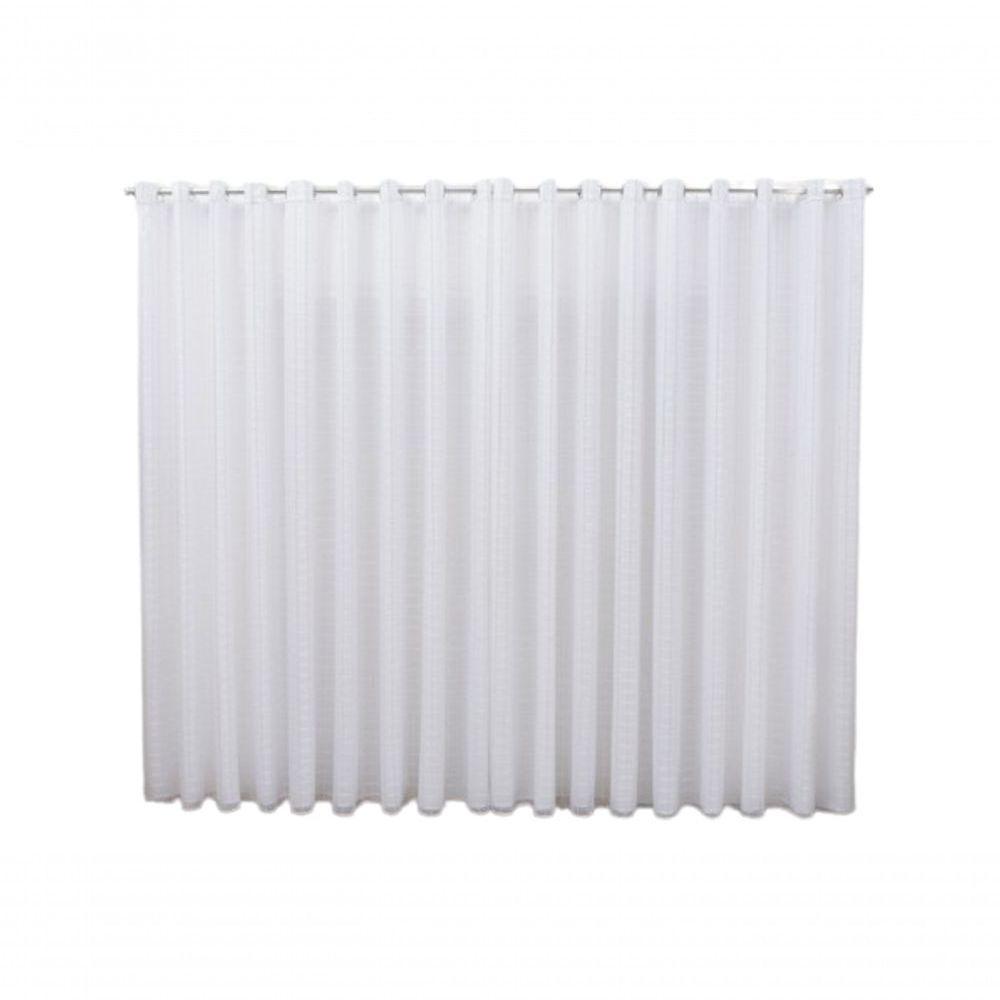 Cortina 3,00x2,50 Sala Quarto Cozinha Voil Blackout Tecido Cor:xadrez Branco - 1