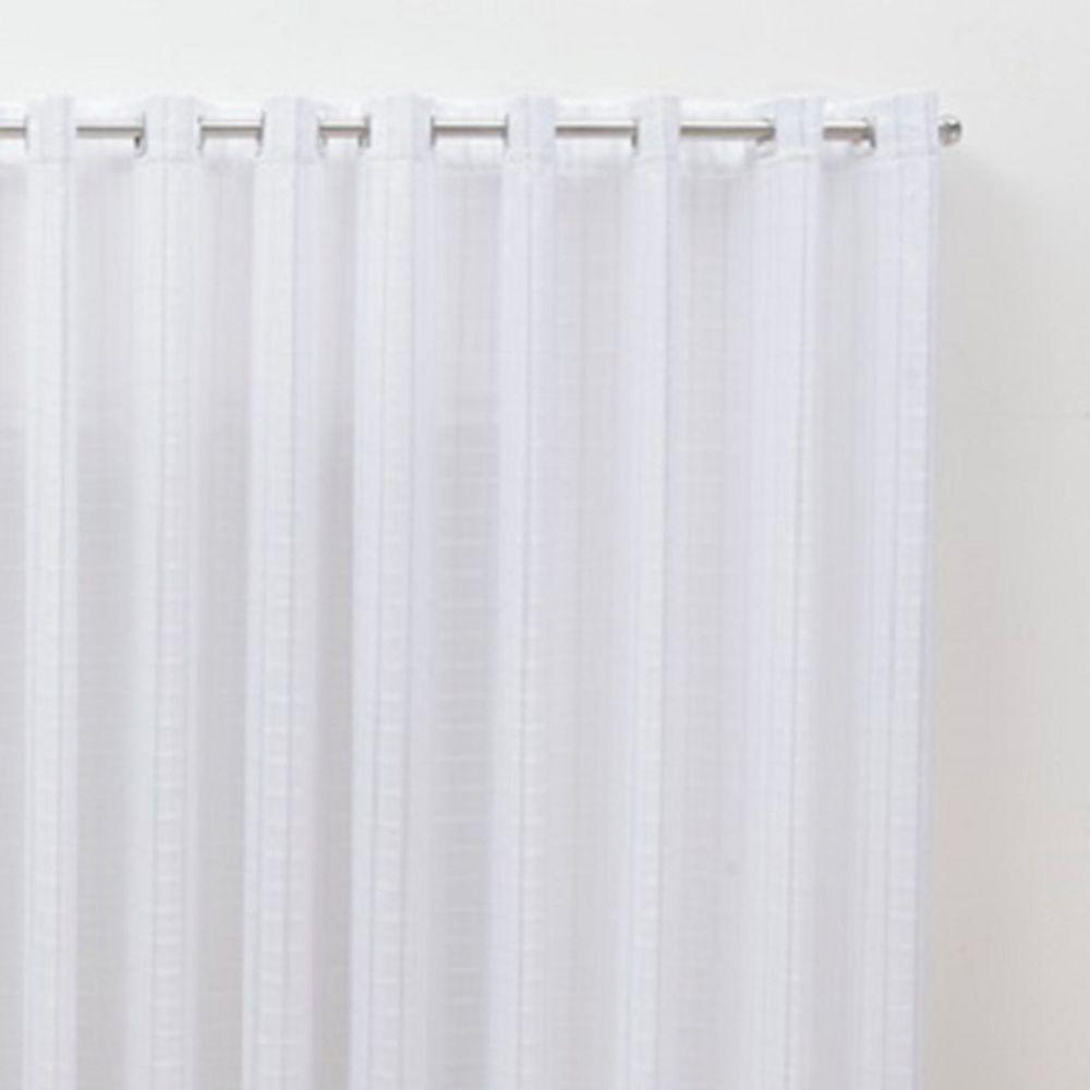 Cortina 3,00x2,50 Sala Quarto Cozinha Voil Blackout Tecido Cor:xadrez Branco - 6