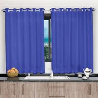 Cortina 2,00x1,20 Janela Sala Quarto Cozinha Tecido Liso Cor:azul - 1