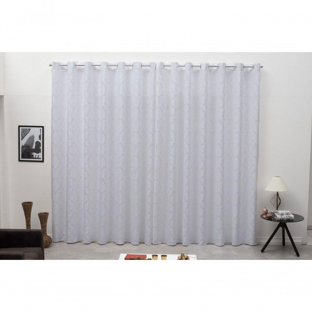 Cortina 5,00x2,50 Sala Quarto Cozinha Varão Tecido Jacquard Cor:cinza - 6