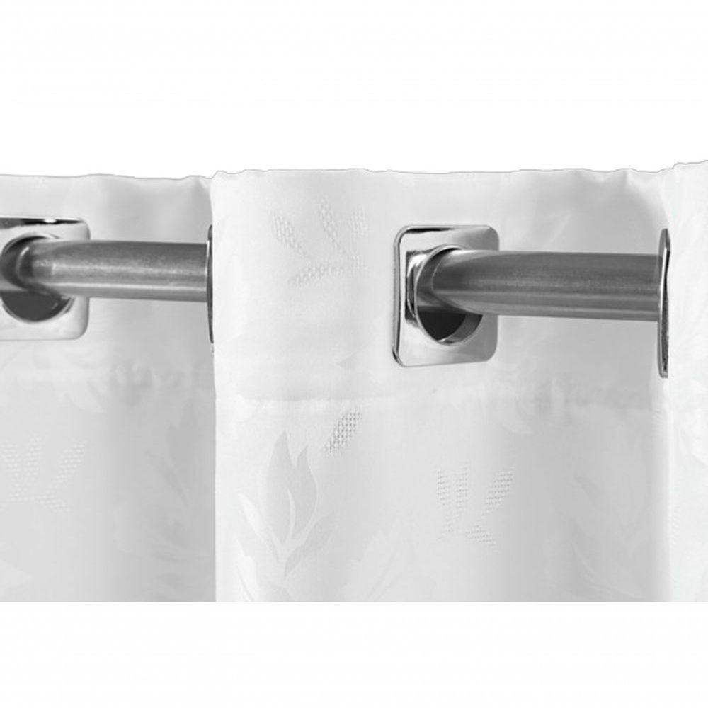 Cortina 6,00x2,50 Sala Quarto Cozinha Varão Tecido Jacquard Cor:branco - 5