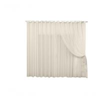 Cortina 5,00x2,80 Sala Quarto Cozinha Varão Voil Duplo Cor:pérola - 1